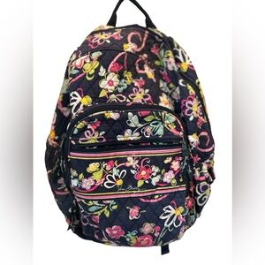 Vera Bradley Commuter Backpack Floral Design Multicolor with free Vera wallet